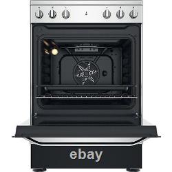 Hotpoint 60cm Electric Cooker With Ceramic Hob Silver HS67V5KHX