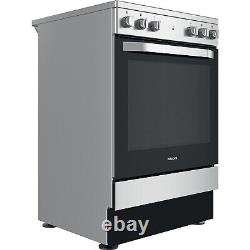 Hotpoint 60cm Electric Cooker With Ceramic Hob Silver HS67V5KHX