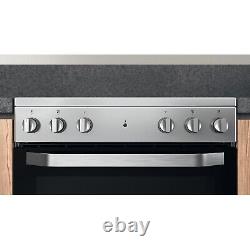 Hotpoint 60cm Electric Cooker With Ceramic Hob Silver HS67V5KHX