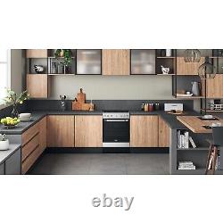 Hotpoint 60cm Electric Cooker With Ceramic Hob Silver HS67V5KHX