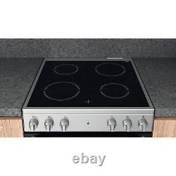 Hotpoint 60cm Electric Cooker With Ceramic Hob Silver HS67V5KHX