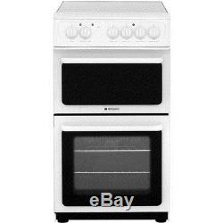 Hotpoint HAE51PS Free Standing Electric Cooker with Ceramic Hob 50cm White New
