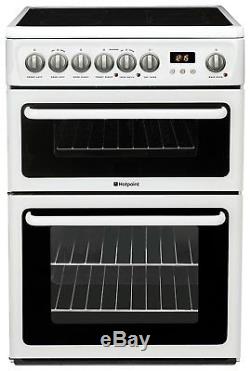 Hotpoint HAE60P 35L Electric Built-in Double Oven Ceramic Hob White
