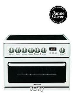 Hotpoint HAE60PS 60cm Electric Cooker Double Ovens, Grill & Ceramic Hob