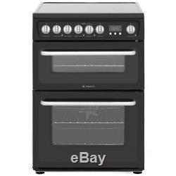 Hotpoint HARE60K Free Standing B/B Electric Cooker with Ceramic Hob 60cm Black