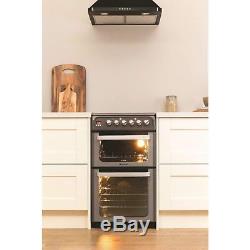 Hotpoint HUE52GS 50cm Wide Double Oven Electric Cooker With Ceramic Hob HUE52GS