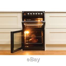 Hotpoint HUE52KS 50cm Black Double Electric Oven & Grill with 4 Zone Ceramic Hob