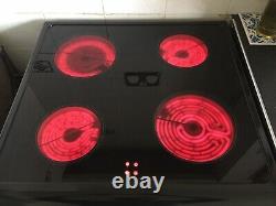 Hotpoint HUE61 Double Electric Cooker with Ceramic Hob 60cm Black