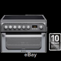 Hotpoint HUE61GS 60cm Electric Programmable Double Oven with Ceramic Hob