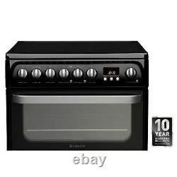 Hotpoint HUE61K Ultima 60cm Double Oven Electric Cooker with Ceramic Hob Black