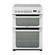 Hotpoint Hue61ps 60cm Wide Double Oven Electric Cooker With Ceramic Hob