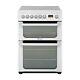 Hotpoint Hue61ps Ultima 60cm Double Oven Electric Cooker With Ceramic Hob Whit