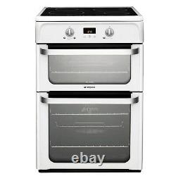 Hotpoint HUI612P Ultima 60cm Double Oven Electric Cooker with Induction Hob Wh