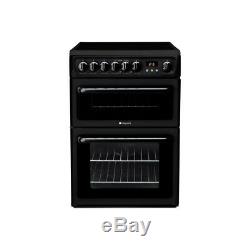 Hotpoint Newstyle HAE60KS 60cm Double Oven Electric Cooker Ceramic Hob Black