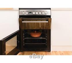 Indesit DD60C2CX 60cm Electric Cooker with Double Ovens & Ceramic Hob St/St