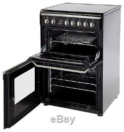 Indesit ID60C2 Free Standing 60cm 4 Hob Double Electric Cooker Black