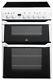 Indesit Id60c2 Free Standing Double Electric Cooker Ceramic 4 Zone Hob White
