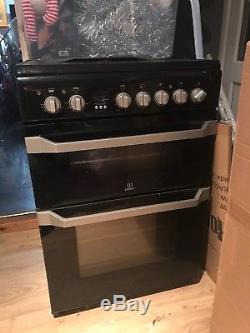 Indesit ID60C2KS 60cm Wide Double Oven Electric Cooker with Ceramic Hob Black