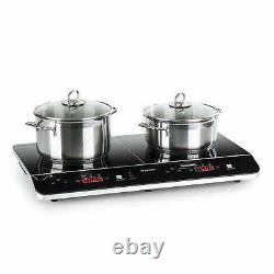 Induction Cooker Double Glass Ceramic Timer 2 Ring Black Electric Induction Hob