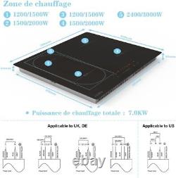 Induction Hob 4 Zone, 7000W, Built-in, Touch Control