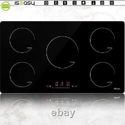 Induction Hob 5 Ring Electric Induction Range Cooker Glass Ceramic 8600 W Black