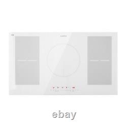 Induction Hob 90 cm 5 Ring Glass Ceramic Induction Range Cooker White Electric