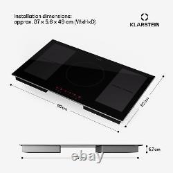 Induction Hob 90 cm Hot Plate Electric Hybrid Cooker 5 Zones Built-In Touch