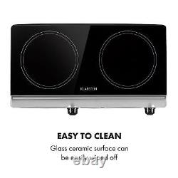 Induction hob 18cm Portable Electric Cooker Stove Glass Ceramic 5 2400W Silver