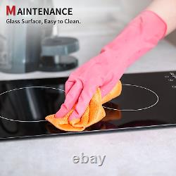 IsEasy 30cm Electric Ceramic Cooker Hob Built In Glass Black Touch Control Timer