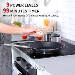 IsEasy 4 Zone 60cm Electric Ceramic Hob Glass Built-In Touch Control Timer Black