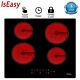 Iseasy 59cm Built-in Electric Ceramic Hobs 4 Zone Touch Control Lock Timer 6000w