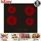 Iseasy 59cm Electric Ceramic Hob, 4 Zone, Built-in, Touch Control, Child Lock, Timer