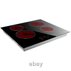 IsEasy 59cm Electric Ceramic Hob, 4 Zone, Built-in, Touch Control, Child Lock, Timer