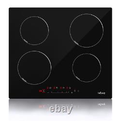 IsEasy 60cm 4 Zone Induction Hob Built-in Touch Control Black & Timer Child Lock