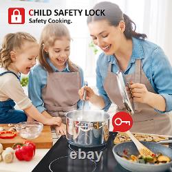 IsEasy 60cm Induction Hob, Black, 4 Zone, Built-in, Touch Control, Timer, Child Safety