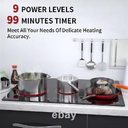 IsEasy 77cm 5 Zone Electric Ceramic Hob Built-in Worktop & Touch Control Glass