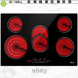 IsEasy 77cm Ceramic Hob Built-in Electric 5 Zone Frameless Slide-Touch Control