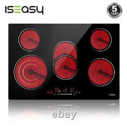 IsEasy 77cm Electric Ceramic Hob Built-in 5 Zone Touch Control Timer Child Lock