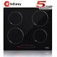 Iseasy Built-in Electric Ceramic Hobs 4 Zone Touch Control Lock Timer Withled Uk