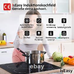 IsEasy Built-in Electric Ceramic Hobs 4 Zone Touch Control Lock Timer withLED UK
