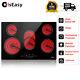 Iseasy Built-in Electric Ceramic Hobs 5 Zone Touch Control Lock Timer Black