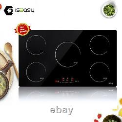 IsEasy Built-in Electric Induction Hobs 5 Zone Touch Control Lock Timer Black UK