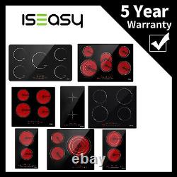 IsEasy Electric Ceramic/Induction Hob Black, 2-4 Zone, Buit-in, Timer, Touch Control