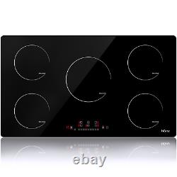 IsEasy Induction Hob Built-in 5 Zone 90cm Touch Control Child Lock Timer Black