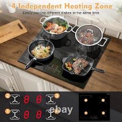 Jessier Induction Hob 4 Burners, 2800W Plug in Electric Hobs with Flexible Zone