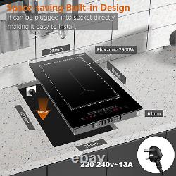 Jessier Plug in Induction Hob 2 Ring, 30cm Electric Hob Portable with Flexible 9