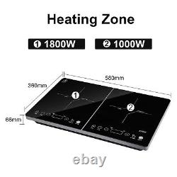 KPUY 2800W Double Electric induction Hob 2 Zone Touch Control Dual Hot Plate