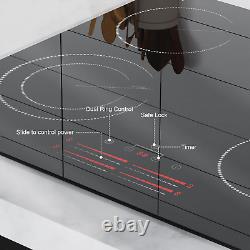 Karinear Ceramic Hob, 4 Zone Electric Hob 60cm Built-in Ceramic Cooker with Ring