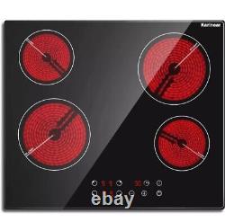 Karinear Ceramic Hob 60Cm Built-In 4 Zones Electric Hob with Touch Control 6000