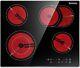 Karinear Ceramic Hob, 60cm Built-in 4 Zones Electric Cooktop With Dual Oval Zon